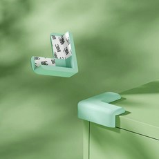 보호대 실리콘 모서리 보호 가드 안전 관리 제품 캐비닛 가구 테, 3.L Shape 4pcs Green, 1개