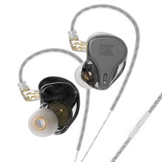  KZ DQ6S 이어폰 형 이어폰 3 유닛 이동 코일 유선 이어폰 메가스 HiFi 사운드 모니터 음악 이어폰 (전화 용), 마이크가 있는 그래파이트 
