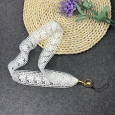 레이스 걸개 밧줄 인싸템 트렌드 해먹줄 스타일리시 개성 탈모방지로프 여학생 핸드폰 끈, 1, 화이바 레이스 걸개 밧줄