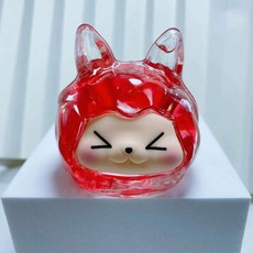 대형 키키 야광 병 디스플레이 야간등 라이브 방송 제품 키체인 가방 액세서리, 말린 꽃 빨강