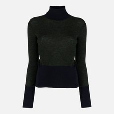 톰브라운 [명품]여성 23FW 울 립 블랙 터틀넥 니트 FJT2..