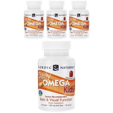 3+1 노르딕 데일리오메가 키즈 어린이 유아 오메가3 피쉬오일 500mg 30개입배송품질보증, 4개, 30정