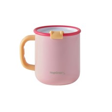 홉티머리 세라믹 텀블러 머그 스텐 진공 손잡이, 1개, 444ml, 핑크 1개, 핑크