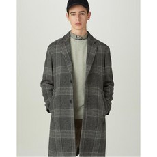 헤지스 남성 19FW [H-ESSENTIAL]그레이 글렌체크 싱글 코트 HZCO9D841G2
