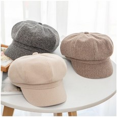 체크팔각모