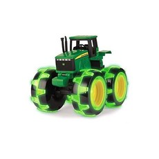 John Deere 트랙터 - 몬스터 트레드 라이트닝 휠 동작 활성화 라이트 업 트럭 장난감 3세 이상 아동용, 녹색_표준 포장