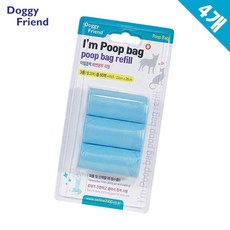 실외 배변훈련 넉넉한사이즈 배변봉투리필 4개 반려견산책예절 강아지응가 뽑아쓰는