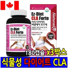 네추럴라이즈 체지방감소 식물성 다이어트 식품 보조제 CLA 씨엘에이 공액리놀렌산 뱃살 옆구리살 허벅지살 지방컷팅 피부관리 체지방 홍화씨유 여성 남성 효능 효과 추천 캐나다수입정품, 3병, 단일상품