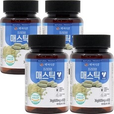 매스틱정 매스틱 정 부모님 선물 추천 매스틱50% 그리스 키오스 매스틱검 분말 가루 정 600mg 60정, 4개