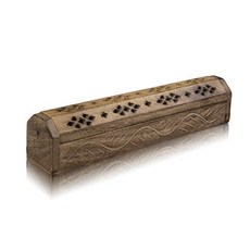 Wooden Incense Stick & Cone Burner Holder Coffin with Storage Compartment Organic Eco Friendly Ash, 1개, Brown - 오가닉스포리지