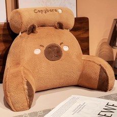 청년토이 카피바라 등받이 허리 쿠션, 1개, 중형