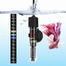 다투 미니 수족관 히터 25W 소형 수조 무료 온도계 스티커 부착, 50W, 1개