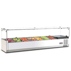 샐러드 바트 토핑 냉장고 야채 반찬 식당 김밥 샌드위치 트레이 쇼케이스 과일 밧드 셀프 바 미니, RT-1200L