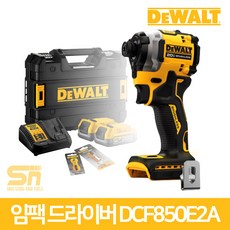 디월트 DCF850E2A 충전임팩드라이버 20V 1.7AH 파워스텍배터리 3단속도조절 BL모터, 1개