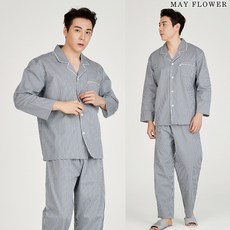 메이플라워 그레이S.T 순면 양면 미세기모 30수 남성 긴팔 잠옷 홈웨어 상하의 세트