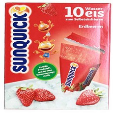 SUNQUICK Flavored Freezer pops/ice Cream STRAWBERRY10ct. Imported from Denmark SUNQUICK Flavored Fre, 1