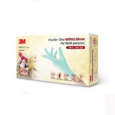 3M 니트릴 무분말형 NT250PF 장갑 민트 S 84mm