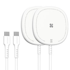 스피디 아이폰 맥세이프 15W 고속 무선 충전기 1.5m, 화이트, 2개