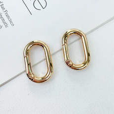 헤세드 NEW) 타원형 오픈 키오링 가방고리(2개), 골드, 2개