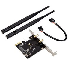 [해외] PCIE 에서 NGFF M.2 WIFI BLUETOOTH 어댑터 2 WIFI 안테나 USB 9PIN 케이블 로우 프로파일 브래킷이있는 무선 모듈 변환기 카드, 상세내용표시, 상세내용표시