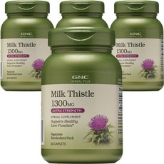 GNC 스트렝스 1300mg 밀크시슬 캐플렛 엑스트라 60정 4개품질보증, 4개