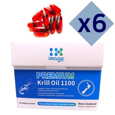 이마고헬스 크릴오일 1100mg 60캡슐 구입처 남극크릴새우 효소추출, 6통