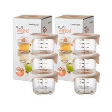 락앤락 내열 유리 이유식 용기 3P+3P 230ml, 1개, 원형(3p)+원형(3p)