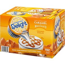International Delight Caramel Macchiato Creamer -- 192 per case. 인터내셔널 딜라이트 카라멜 마끼아또 크리머 - 케이스당 192개, 1개