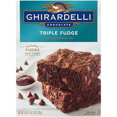 Ghirardelli Chocolate Triple Fudge Brownie Mix 19 Ounce (Pack of 기라델리 초콜릿 트리플 퍼지 브라우니 믹스 19온스(12팩, 12개, 538g