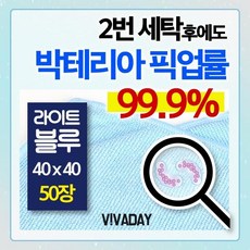 YDW966576밀렌텍스 40X40 다용도걸레 라이트블루 50장 CQM-53
