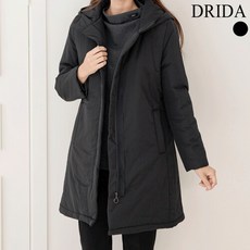 엄마옷 드리다 여자 겨울 후드 하프 빅사이즈 패딩 점퍼 중년여성 40-50대 옷선물 출근 모임 캐주얼 블랙