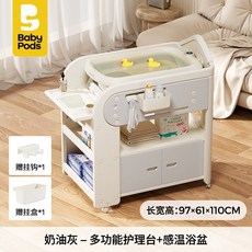 이동식 기저귀교환대 기저귀 흔들림 방지 거치대, 프레임 구조, 3. 다기능 수유대 + 온도 감지 욕조