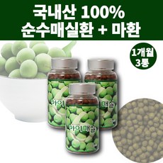 국산 100% 순수 매실환 마환 매실 마 분말 가루 정 알약형 매실농축액 3통 청매실, 3개