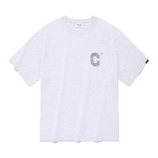 [커버낫 본사]드로잉 C 로고 자수 티셔츠 헤더