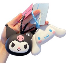 쿠로미이어폰 삼리오 쿠로미 마이멜로디 걸은 장식 미니 이어폰 파우치 블랙