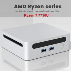 DARAM 게이밍 데스크탑 컴퓨터 미니 PC AMD Ryzen 7 7730U R9 5900HX 윈도우 11 베어본 8K WiFi6 BT52 2xDDR4 2xNVMe 신제품, 없음, 없음, 6) 8GB DDR4 256GB NVMe  Ryzen