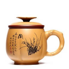 호화랑 자사다관 찻잔다기세트 이싱자사 머그잔 여과망 차수분리 찻잔 375ml tt004, 1개, B.란