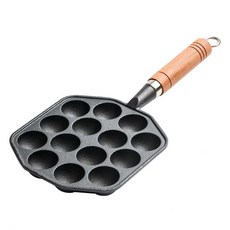 간식용 타코야키팬 미트볼 그릴팬 타코야키만들기, 1개, 철 손잡이 12구+조리도구