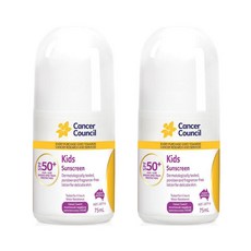 캔서카운슬 키즈 롤온 썬크림 SPF50+ 75ml 2개 선블록/선크림/선로션