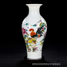 도자기 화병 장식 유약 상채 중간 사이즈 관음병 중국식 홈 와인 캐비닛 도자기 장식품, 가족 사진