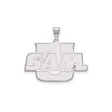 LogoArt 스털링 실버 샘포드 대학 대형 펜던트 체인 포함 LogoArt Sterling Silver Samford University Large Pendant Chain I, 1개, 기타