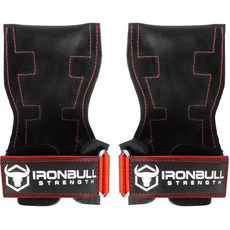 역도용 EZ 그립즈 PRO V2 리프팅 그립 조정 가능한 손목 네오프렌 패딩 그립이 있는, Black/Red, Large, Black/Red