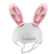Lecherri 헬멧용 토끼 귀 2피스 헬멧 액세서리 헬멧 토끼 귀 장식 오토바이 헬멧 자전거 헬멧 스키 헬멧 크리스마스 파티 (헬멧 미포함) 268299, pink