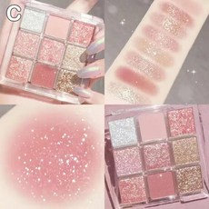 뉴나인 컬러 아이섀도우 팔레트 로즈 핑크 펄리 매트 아이 샤이니 피그먼트 메이크업 시퀸 래스팅 I4F8, 03 C, 1개