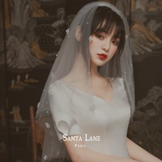 코고툴 셀프웨딩면사포 베일 화관 블랙 캐쥬얼 머리띠