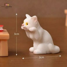 데스크탑 송진 동물 마이크로 동상 작은 장식 사무실 고양이 장식품, 5) Lying Table cat-1, 없음, 없음