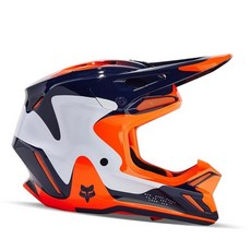 Fox Racing V3 MOTOCROSS 헬멧 REVISE 네이비오렌지 XXL, XX-Large