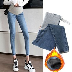 스카이 블루 여성 출산 청바지 임신 바지 옷 플러스 사이즈 M-XXL, 252 블루벨벳_패 55-60KG, 1개