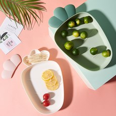 무 과일 접시 플라스틱 과일 플레이트 크리 에이 티브 새해 스낵 멜론 씨앗 상자 가정용 접시 간단한 현대, 녹색 무 과일 플레이트