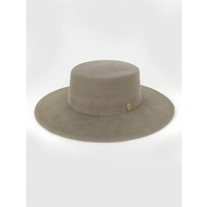 YHEL Wool felt BOATER hat Grey beige - 에고이스트패딩모자